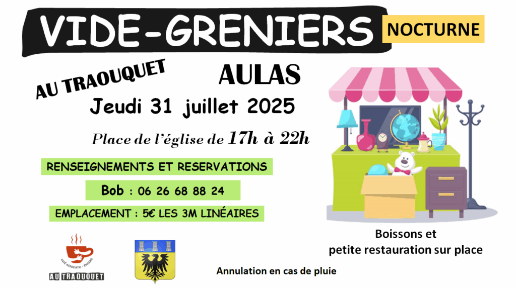 vide grenier nocturne aulas